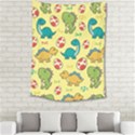 Seamless Pattern With Cute Dinosaurs Character Medium Tapestry View2