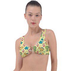 Seamless Pattern With Cute Dinosaurs Character Ring Detail Bikini Top by Ndabl3x