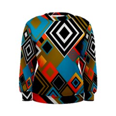 Retro Pattern Abstract Art Colorful Square Women s Sweatshirt