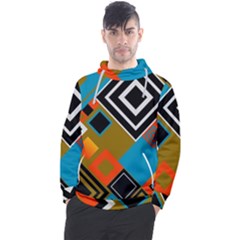 Retro Pattern Abstract Art Colorful Square Men s Pullover Hoodie