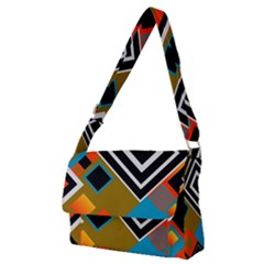 Retro Pattern Abstract Art Colorful Square Full Print Messenger Bag (m) by Ndabl3x