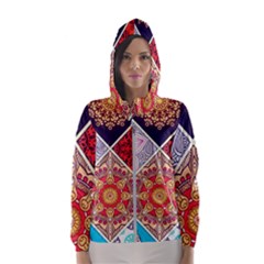 Mandala Pattern Women s Hooded Windbreaker