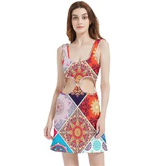 Mandala Pattern Velour Cutout Dress by Ndabl3x