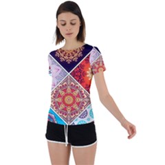 Mandala Pattern Back Circle Cutout Sports T-shirt by Ndabl3x