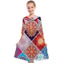 Mandala Pattern Kids  Midi Sailor Dress View1