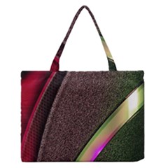 Abstract Curve Pattern Red Zipper Medium Tote Bag by Ndabl3x