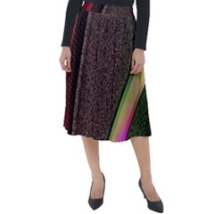 Abstract Curve Pattern Red Classic Velour Midi Skirt  by Ndabl3x