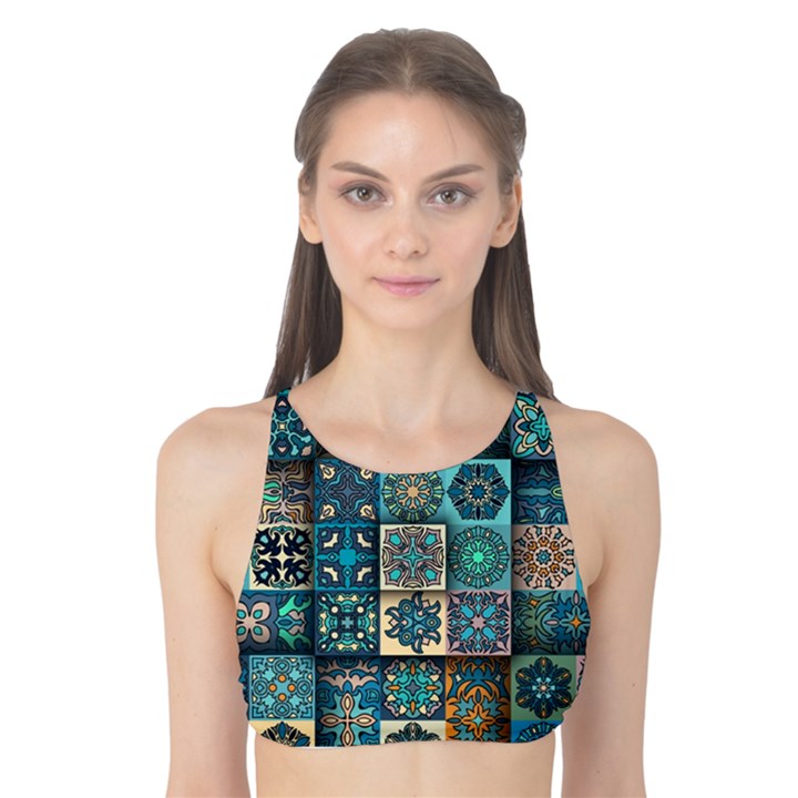 Texture Pattern Abstract Colorful Digital Art Tank Bikini Top