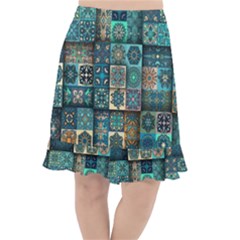 Texture Pattern Abstract Colorful Digital Art Fishtail Chiffon Skirt by Ndabl3x