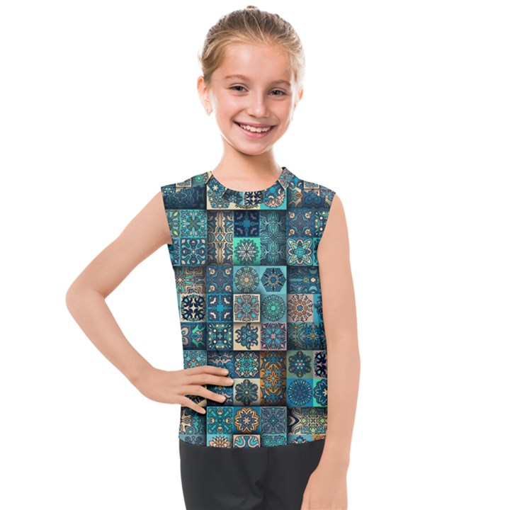 Texture Pattern Abstract Colorful Digital Art Kids  Mesh Tank Top