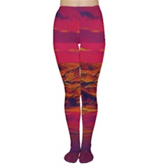 Time Wind Polishpattern Architecture Building City Cityscape Nature Pop-art Pop Surrealism  Retrowave Tights by Cemarart