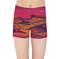 Time Wind Polishpattern Architecture Building City Cityscape Nature Pop-art Pop Surrealism  Retrowave Kids  Sports Shorts by Cemarart