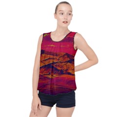 Time Wind Polishpattern Architecture Building City Cityscape Nature Pop-art Pop Surrealism  Retrowave Bubble Hem Chiffon Tank Top by Cemarart