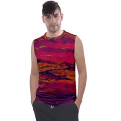 Time Wind Polishpattern Architecture Building City Cityscape Nature Pop-art Pop Surrealism  Retrowave Men s Regular Tank Top by Cemarart