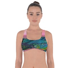 Unicorn Valley Aesthetic Clouds Landscape Mountain Nature Pop Art Surrealism Retrowave Got No Strings Sports Bra by Cemarart