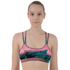 Unicorn Valley Aesthetic Clouds Landscape Mountain Nature Pop Art Surrealism Retrowave Line Them Up Sports Bra by Cemarart