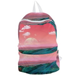 Unicorn Valley Aesthetic Clouds Landscape Mountain Nature Pop Art Surrealism Retrowave Foldable Lightweight Backpack by Cemarart