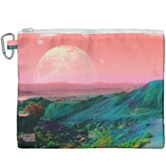 Unicorn Valley Aesthetic Clouds Landscape Mountain Nature Pop Art Surrealism Retrowave Canvas Cosmetic Bag (xxxl) by Cemarart