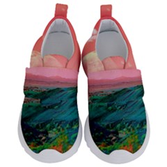 Unicorn Valley Aesthetic Clouds Landscape Mountain Nature Pop Art Surrealism Retrowave Kids  Velcro No Lace Shoes by Cemarart