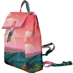 Unicorn Valley Aesthetic Clouds Landscape Mountain Nature Pop Art Surrealism Retrowave Buckle Everyday Backpack by Cemarart