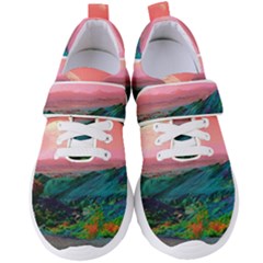 Unicorn Valley Aesthetic Clouds Landscape Mountain Nature Pop Art Surrealism Retrowave Women s Velcro Strap Shoes by Cemarart