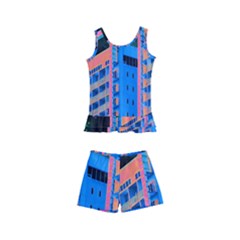 Fantasy City Architecture Building Cityscape Kids  Boyleg Swimsuit by Cemarart