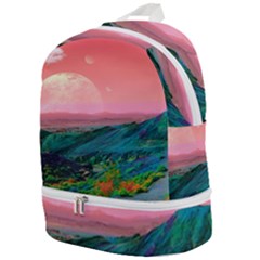 Unicorn Valley Aesthetic Clouds Landscape Mountain Nature Pop Art Surrealism Retrowave Zip Bottom Backpack by Cemarart