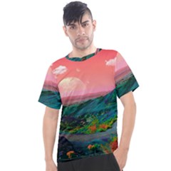 Unicorn Valley Aesthetic Clouds Landscape Mountain Nature Pop Art Surrealism Retrowave Men s Sport Top by Cemarart