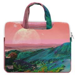 Unicorn Valley Aesthetic Clouds Landscape Mountain Nature Pop Art Surrealism Retrowave Macbook Pro 16  Double Pocket Laptop Bag  by Cemarart