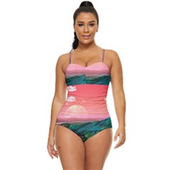 Unicorn Valley Aesthetic Clouds Landscape Mountain Nature Pop Art Surrealism Retrowave Retro Full Coverage Swimsuit by Cemarart