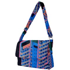 Fantasy City Architecture Building Cityscape Full Print Messenger Bag (l) by Cemarart