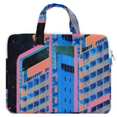 Fantasy City Architecture Building Cityscape Macbook Pro 13  Double Pocket Laptop Bag by Cemarart