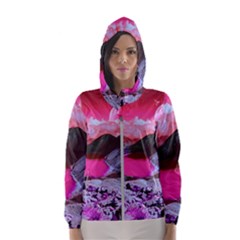 Late Night Feelings Aesthetic Clouds Color Manipulation Landscape Mountain Nature Surrealism Psicode Women s Hooded Windbreaker by Cemarart