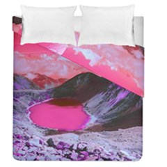 Late Night Feelings Aesthetic Clouds Color Manipulation Landscape Mountain Nature Surrealism Psicode Duvet Cover Double Side (queen Size) by Cemarart