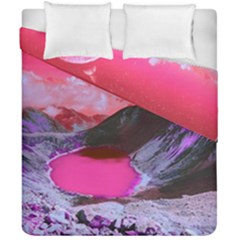 Late Night Feelings Aesthetic Clouds Color Manipulation Landscape Mountain Nature Surrealism Psicode Duvet Cover Double Side (california King Size) by Cemarart