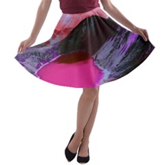 Late Night Feelings Aesthetic Clouds Color Manipulation Landscape Mountain Nature Surrealism Psicode A-line Skater Skirt by Cemarart