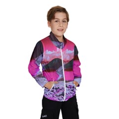 Late Night Feelings Aesthetic Clouds Color Manipulation Landscape Mountain Nature Surrealism Psicode Kids  Windbreaker by Cemarart