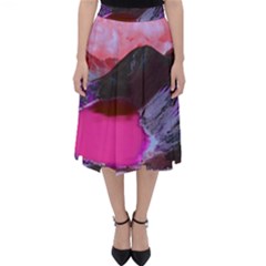 Late Night Feelings Aesthetic Clouds Color Manipulation Landscape Mountain Nature Surrealism Psicode Classic Midi Skirt