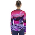 Late Night Feelings Aesthetic Clouds Color Manipulation Landscape Mountain Nature Surrealism Psicode V-Neck Long Sleeve Top View2