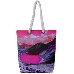 Late Night Feelings Aesthetic Clouds Color Manipulation Landscape Mountain Nature Surrealism Psicode Full Print Rope Handle Tote (small) by Cemarart