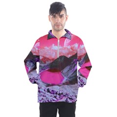 Late Night Feelings Aesthetic Clouds Color Manipulation Landscape Mountain Nature Surrealism Psicode Men s Half Zip Pullover by Cemarart