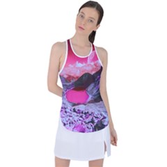 Late Night Feelings Aesthetic Clouds Color Manipulation Landscape Mountain Nature Surrealism Psicode Racer Back Mesh Tank Top by Cemarart