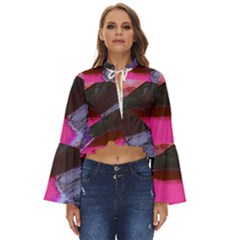 Late Night Feelings Aesthetic Clouds Color Manipulation Landscape Mountain Nature Surrealism Psicode Boho Long Bell Sleeve Top by Cemarart