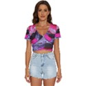 Late Night Feelings Aesthetic Clouds Color Manipulation Landscape Mountain Nature Surrealism Psicode V-Neck Crop Top View1