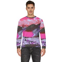 Late Night Feelings Aesthetic Clouds Color Manipulation Landscape Mountain Nature Surrealism Psicode Men s Fleece Sweatshirt by Cemarart