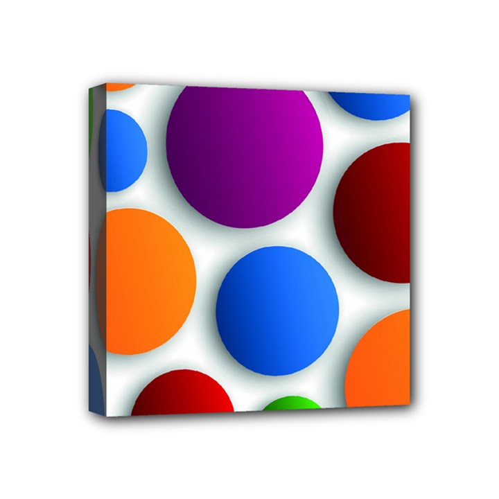 Abstract Dots Colorful Mini Canvas 4  x 4  (Stretched)