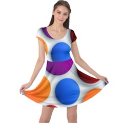 Abstract Dots Colorful Cap Sleeve Dress by nateshop