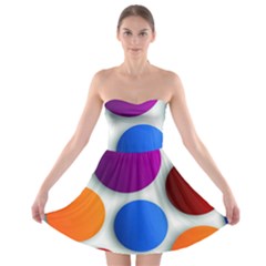 Abstract Dots Colorful Strapless Bra Top Dress by nateshop