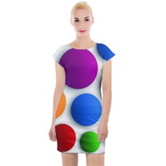 Abstract Dots Colorful Cap Sleeve Bodycon Dress by nateshop