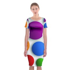 Abstract Dots Colorful Classic Short Sleeve Midi Dress by nateshop